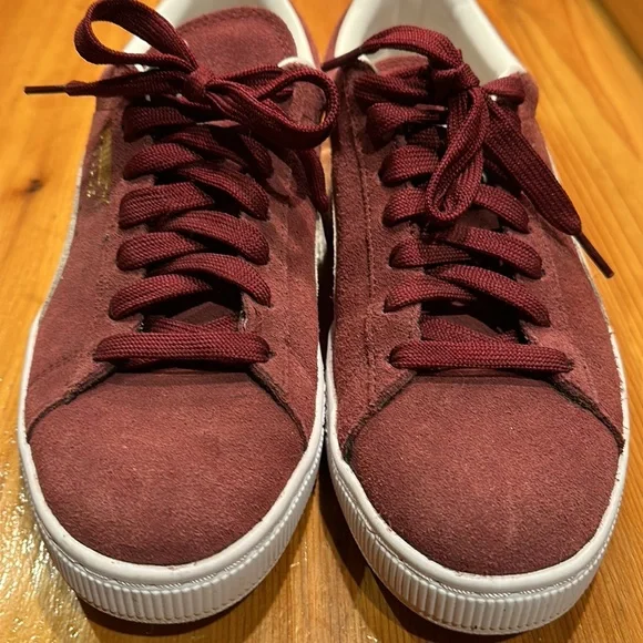 Puma Burgundy Suede Sneakers - Picture 4 of 6